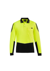 Mens Hi Vis Flux Long Sleeve Polo-ZH310-syzmik